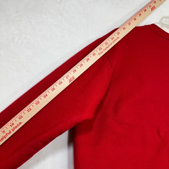 VTG Top Stitch Morning Sun Large Red Collared Sweater Holiday Christmas Penguin - Picture 9 of 11